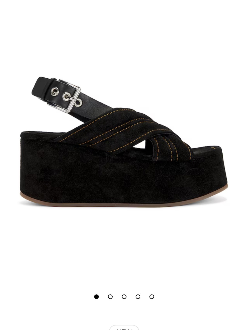 Black Suede Platform Slingback Sandals
